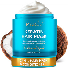 Keratin Hair Mask Deep Conditioning for Damaged Dry Curly Hair Growth and Frizz Control 10oz