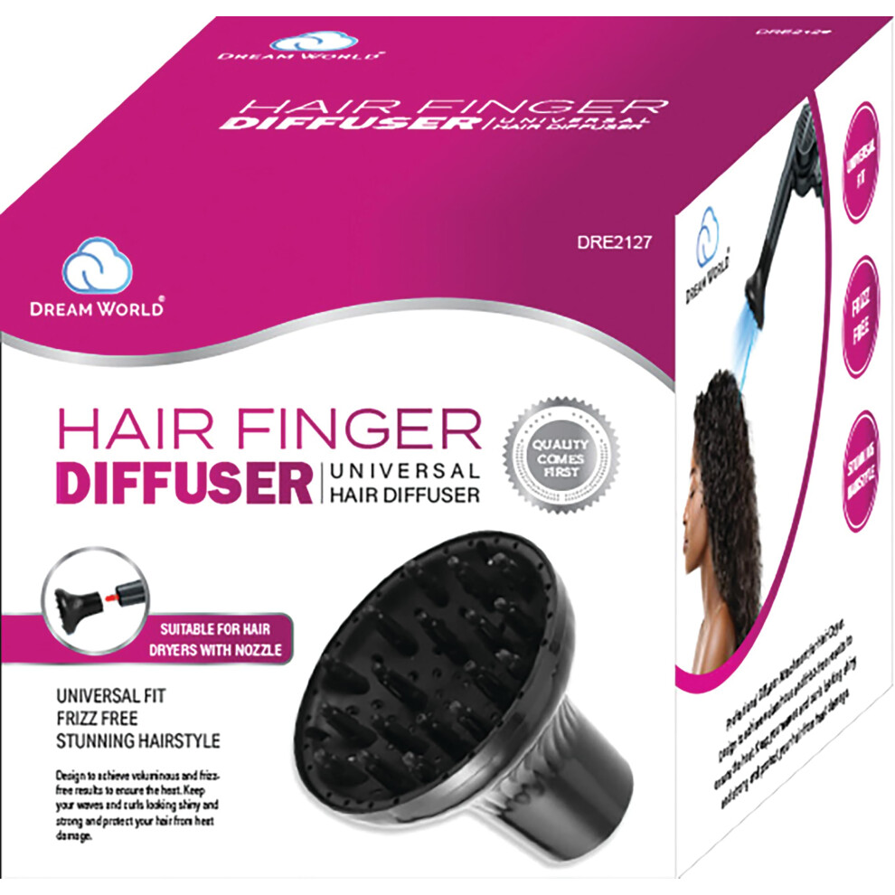Black Universal Hair Dryer Diffuser Attachment For Frizz Reduction And Volume Enhancement