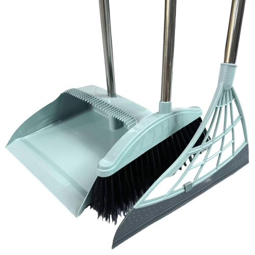 Adjustable Indoor Broom with Telescopic Handle, Space Saving Design for Home Cleaning