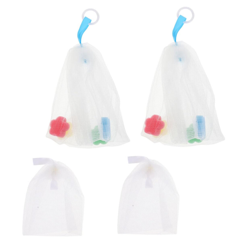 Light Foaming Soap Net Set Of 4, Fine Mesh Soap Saver Bags For Rich Lather And Gentle Facial Cleansing