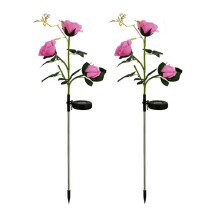 Solar-Rosenleuchten, künstliche Blumen-Erdspießleuchten mit monokristallinem Siliziumpanel für die Außendekoration, wasserdichte