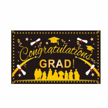Décor de fond pour fête de remise de diplômes, design unique, 91 x 152 cm, décoration polyvalente pour toute école ou niveau scolaire.