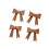 Pack Of 4 Fabric Bowknot Decorations With Leaf-Coffee bow 1
