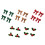 Pack Of 4 Fabric Bowknot Decorations With Leaf-Coffee bow 2