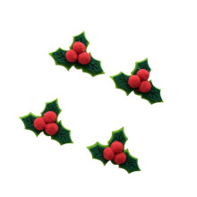 Handmade Christmas Bowknot Decoration Set Of-Three green leaves