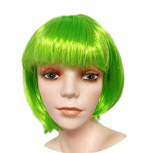 Bezaubernde kurze Bob-Perücke, Lace-Front, vorgezupfter gerader Pony, süß und lieblich für Bühne, Festival, Kostümparty, Dekoration,
