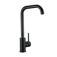 Black Single Handle Hot Cold Faucet 360Degree Rotation Arc Kitchen Sink Faucet Mixer Tap