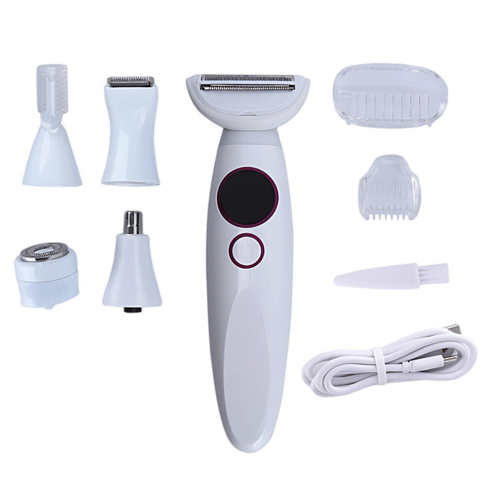 Women's Electric Shaver 5in1 Waterproof Grooming Kit with LED Display and TypeC Charging Dock