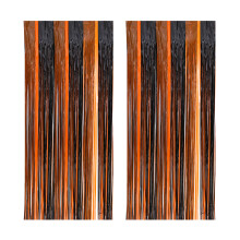 Rideaux à serpentins scintillants, indispensables pour vos photos souvenirs à faire soi-même, pour de multiples occasions, 2 pièces orange et noir