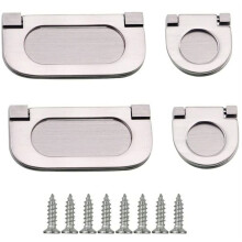 Maniglie a incasso di alta qualità, design elegante e integrato in lega di zinco antiruggine per praticità ed estetica, 4 pezzi color argento