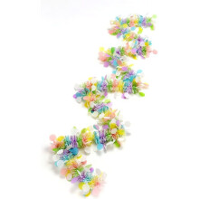 Guirlande à franges métalliques, guirlande printanière à confettis vibrants de 2 m x 8,5 cm avec torsades de guirlandes colorées, guirlande de