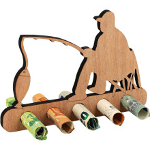 Geldgeschenk für Angler, Holz Angler Geschenke für Männer, Originelle Geburtstag Geldgeschenk Holz, für Männer Originelles Geldgeschenk für