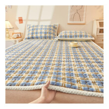 Milk Velvet Warm Mattress Topper Queen Size with Elastic Straps, Breathable NonSlip Design