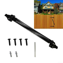 14 Inch Heavy Duty Automatic Gate Closer, Adjustable Tension, Black Steel for Wooden Fence