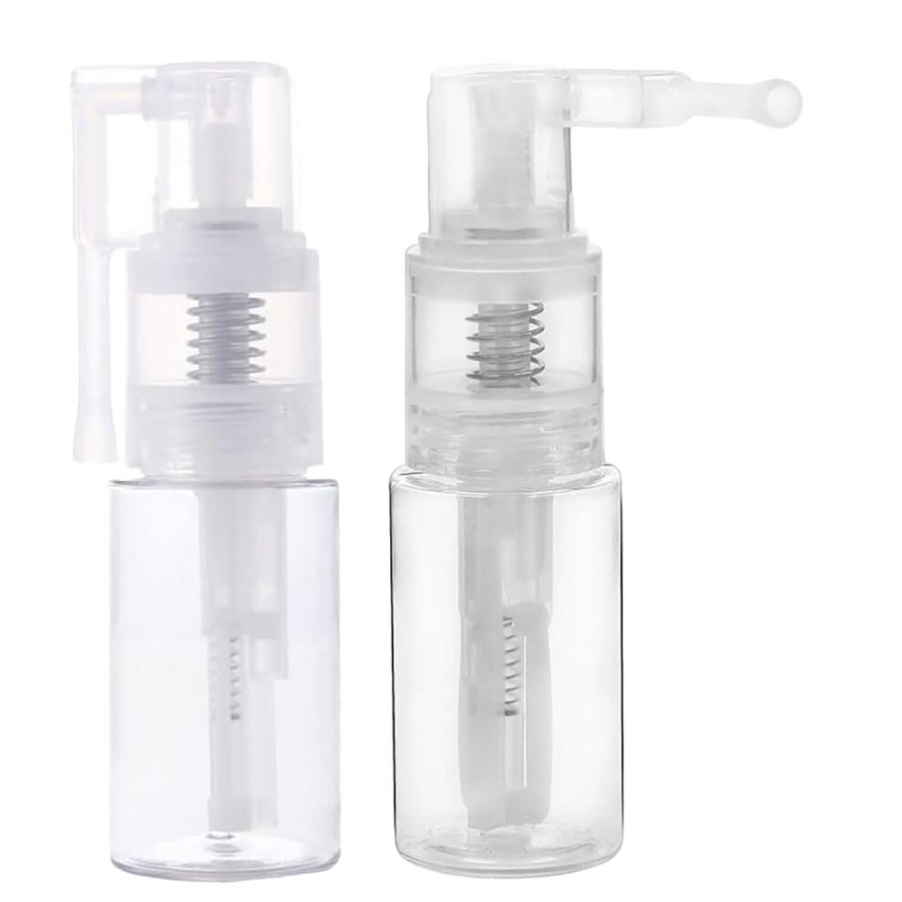 Powder Spray Bottle for Hair Fibers, 14ml Refillable Transparent Fine Mist Cosmetic Dispenser, 2 Pcs