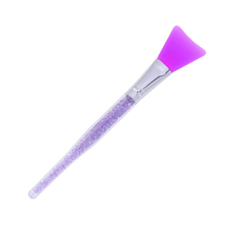Purple Professional Silicone Facial Mask Brush With Crystal Handle For Even And Hygienic Application