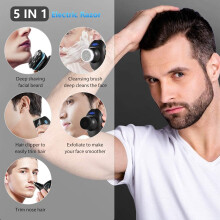 Parranajokone, 5D kelluva sähköparranajokone miehille, Speed Shave Revolution ScalpSafe-tekniikalla, kaljun pään parranajokone