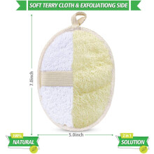 Naturalna gąbka luffa, peelingujący peeling do ciała, dwustronna, luksusowa luffa do zdrowego oczyszczania, poprawia krążenie krwi, łatwa w