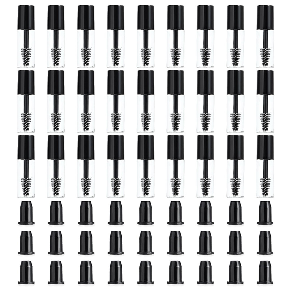 27PCS Empty Mascara Tube for Castor Oil with Refillable Wand and Brush, 3ML Clear Travel Size