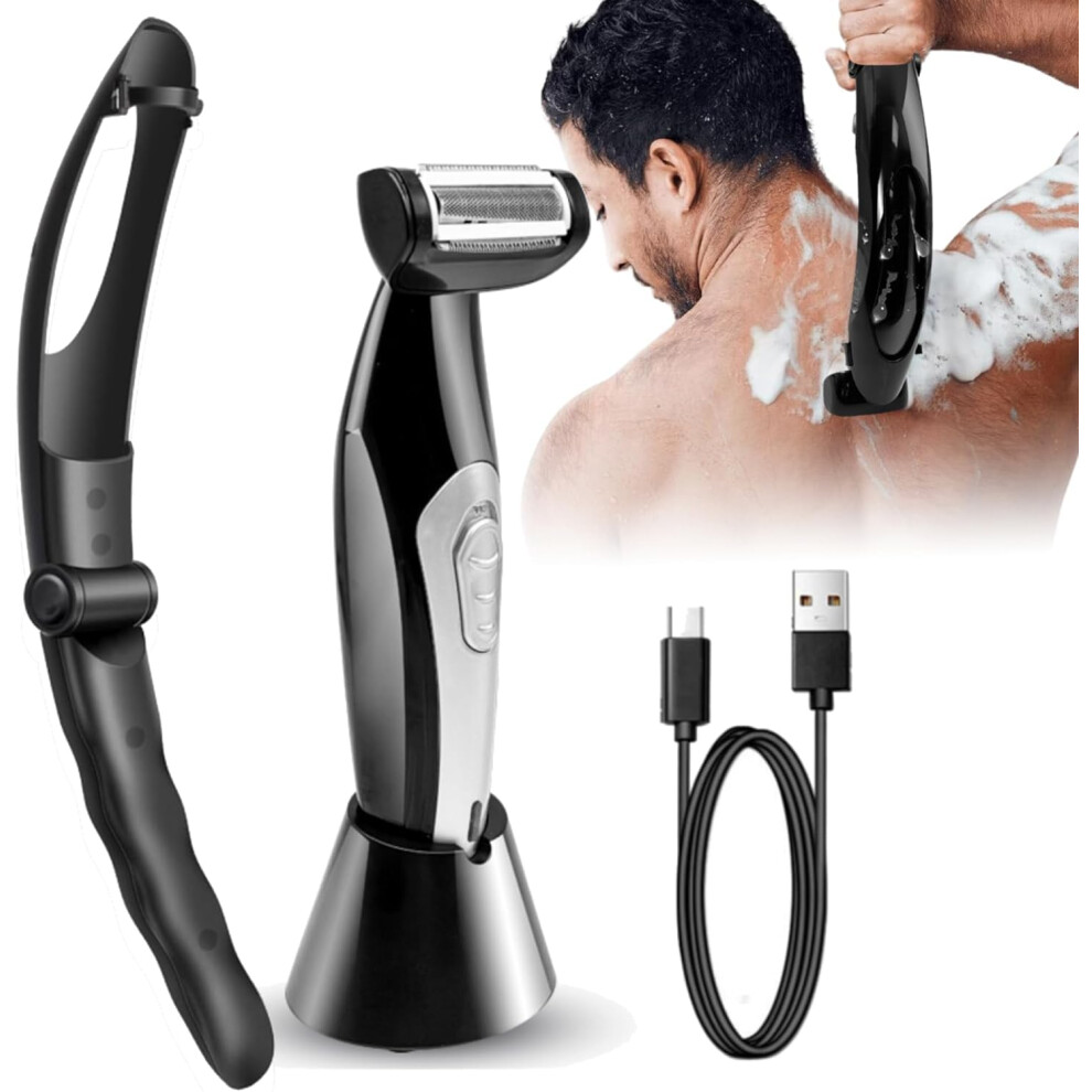 Back Shaver for Men with Extendable Handle, Painless Wet Dry Back Hair Trimmer
