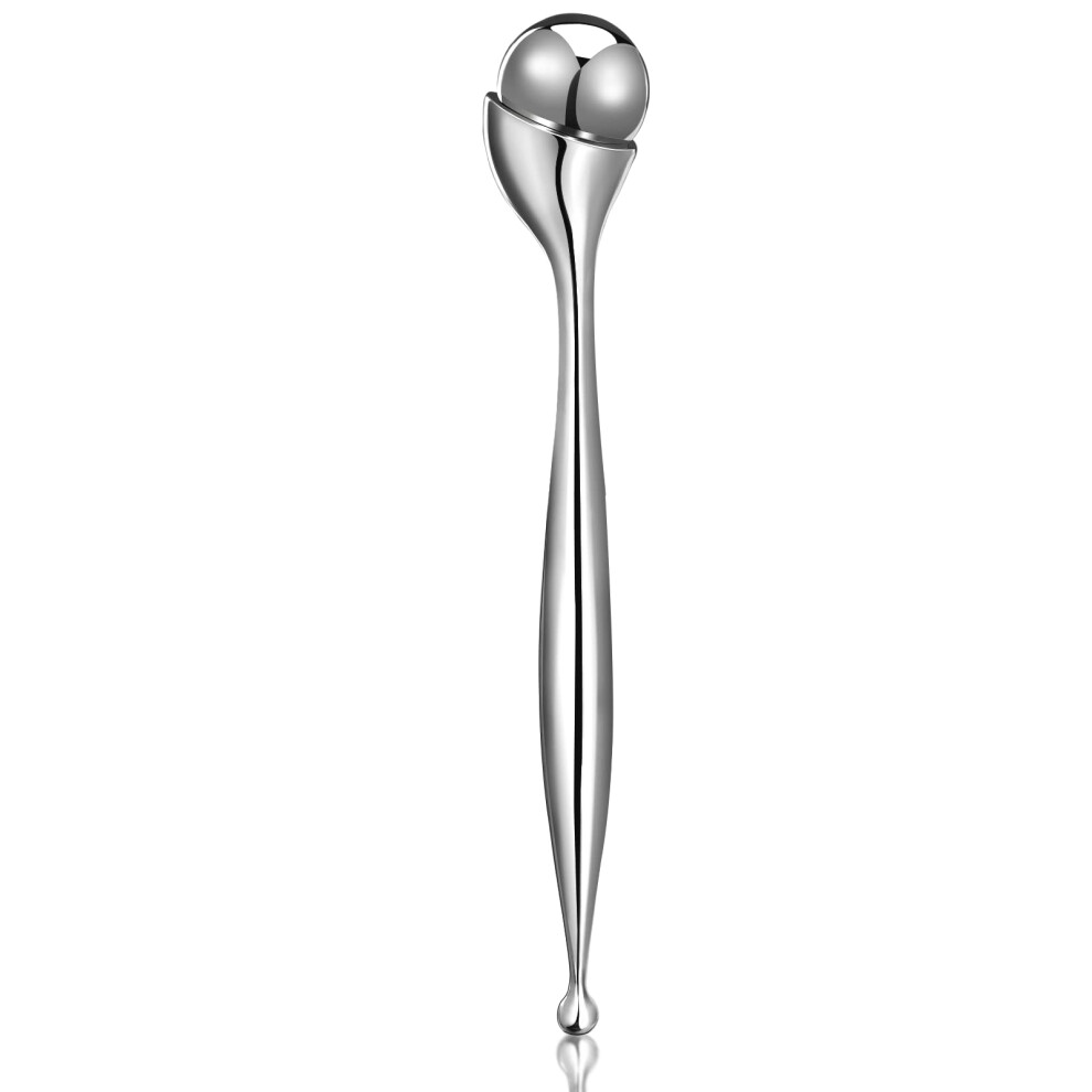 Dark/Cream Eye Roller For Puffiness And Circles, Cooling Facial Massage Roller With Applicator