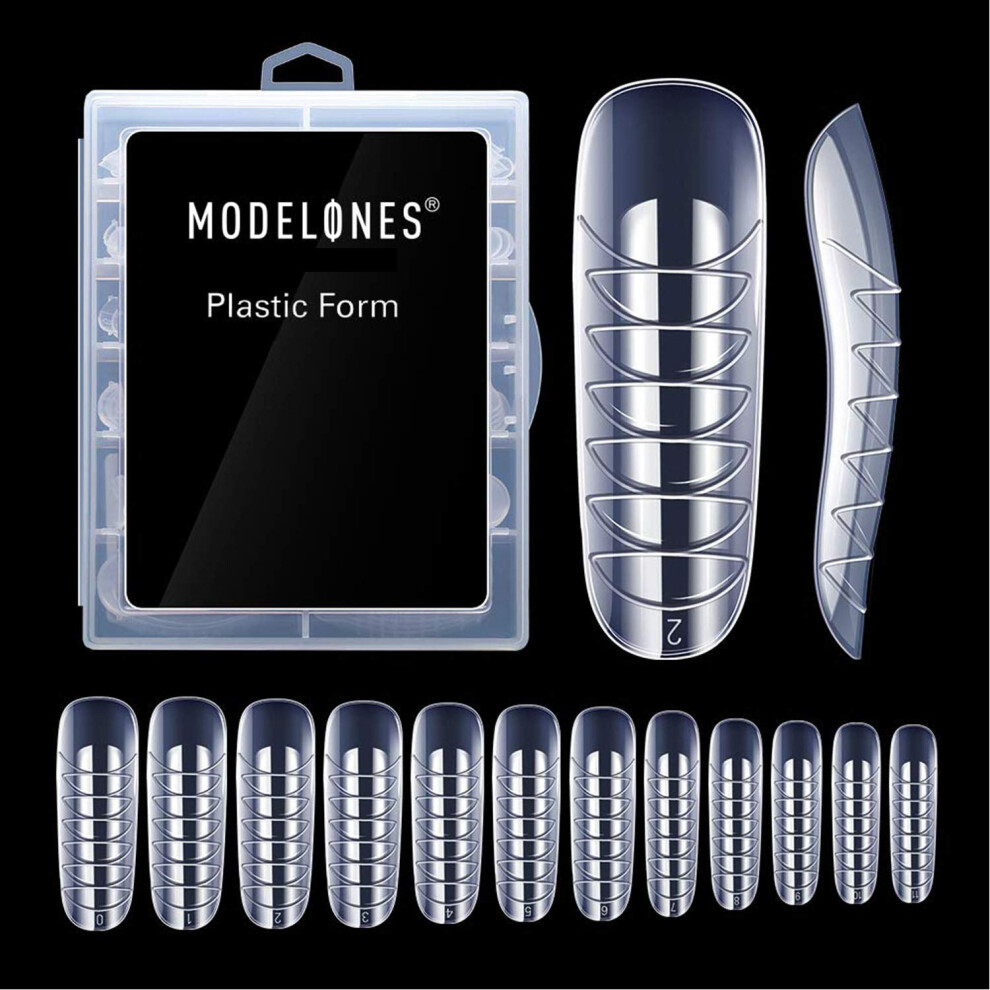 Poly Nail Gel Dual Forms 120pcs Coffin Shape Clear Ballerina Full Cover Nail Tips Reusable