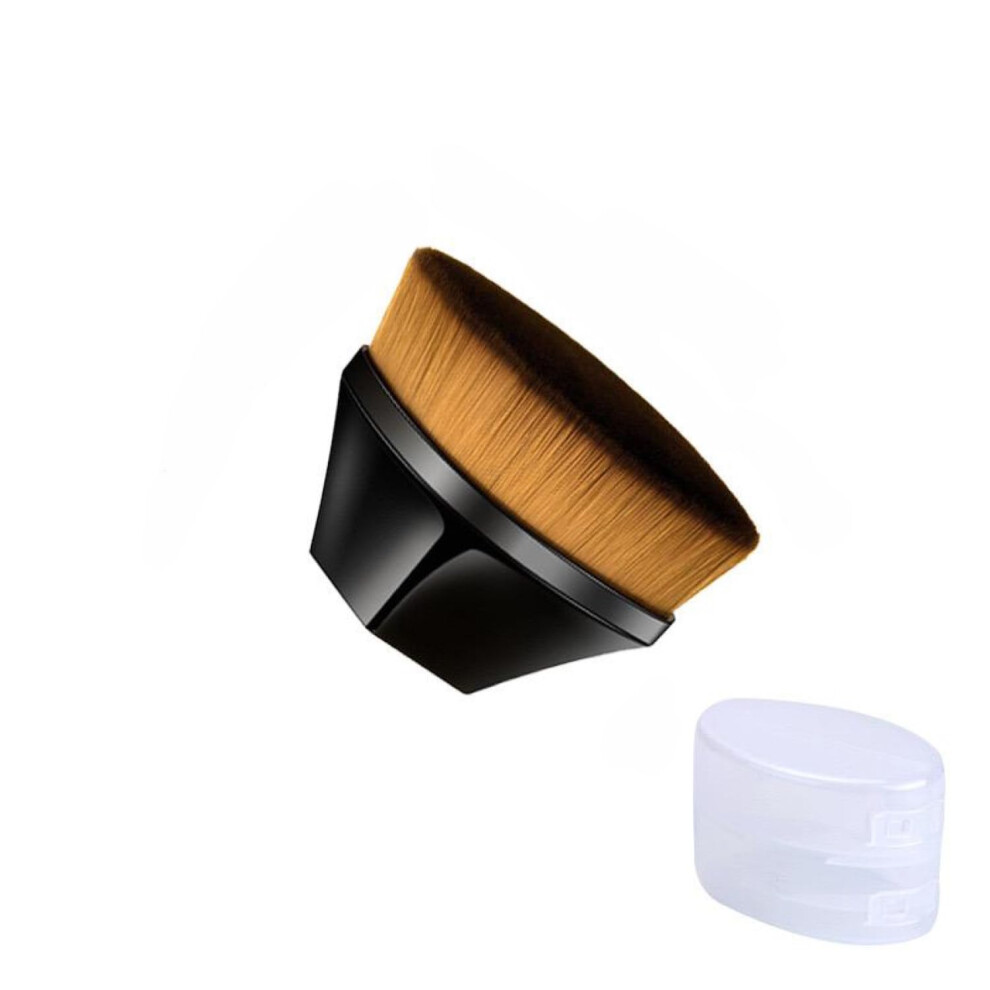 Black Foundation Brush For Flawless Blending, Synthetic Dense Bristles Makeup Brush, One Size