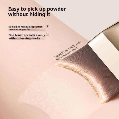 Foundation Brush with UltraThin Crescent Head for Smooth Coverage, Silver Synthetic Bristles 2