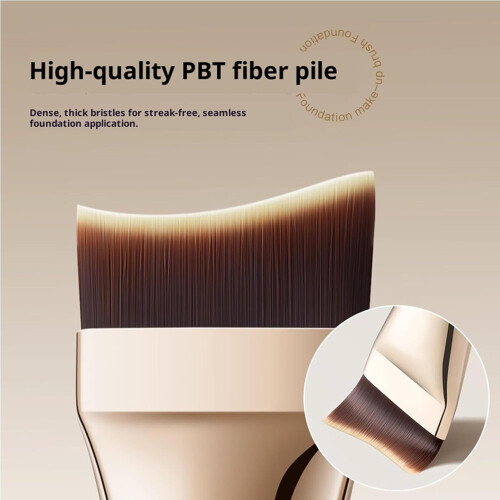 Foundation Brush with UltraThin Crescent Head for Smooth Coverage, Silver Synthetic Bristles 1