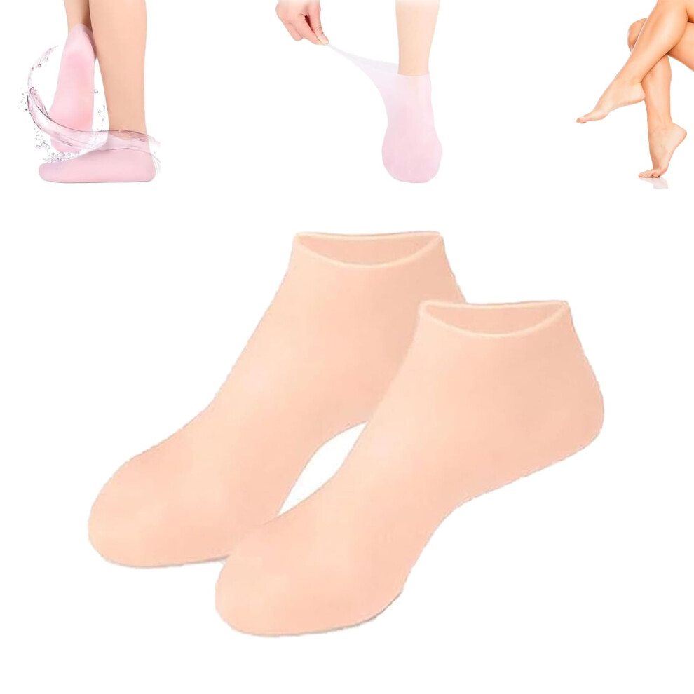 Moisturizing Silicone Socks for Dry Cracked Feet, Deep Hydration Foot Care Spa Socks for Women