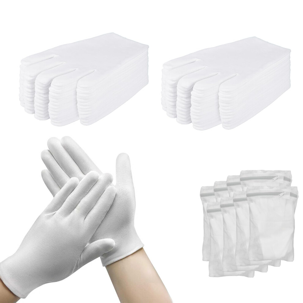 24 Pairs 100% Cotton Moisturizing Gloves for Dry Hands and Eczema Relief, Overnight Hand Care