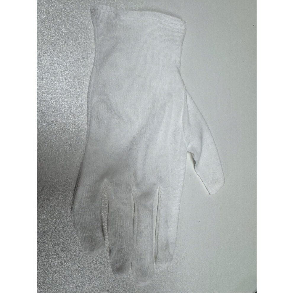 2 Pairs Cotton Moisturizing Gloves for Dry Hands and Eczema Relief White Spa Gloves Elastic Wrist