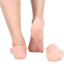 2 Pairs Heel Protector Sleeves with Silicone Gel Cushions for Pain Relief and Cracked Feet Care