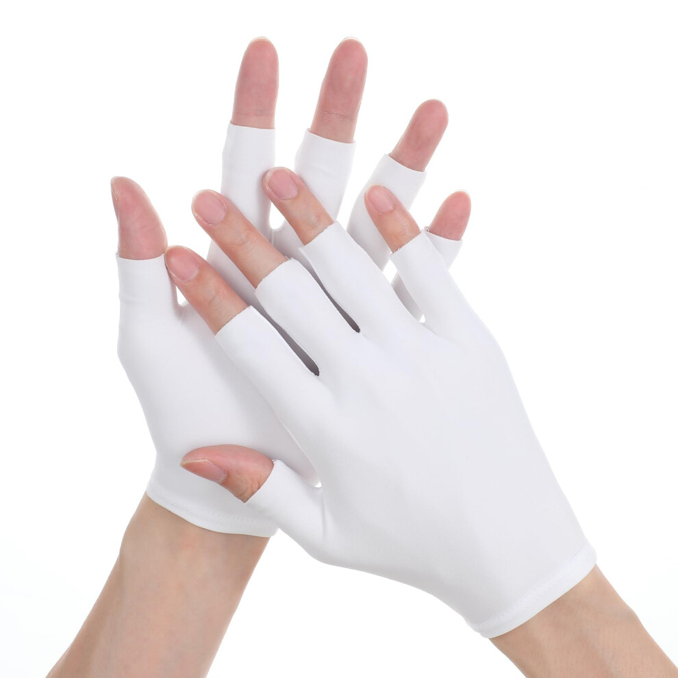 White 4 Pairs Cotton Fingerless Moisturizing Gloves For Dry Hands Eczema Relief Overnight Hydration