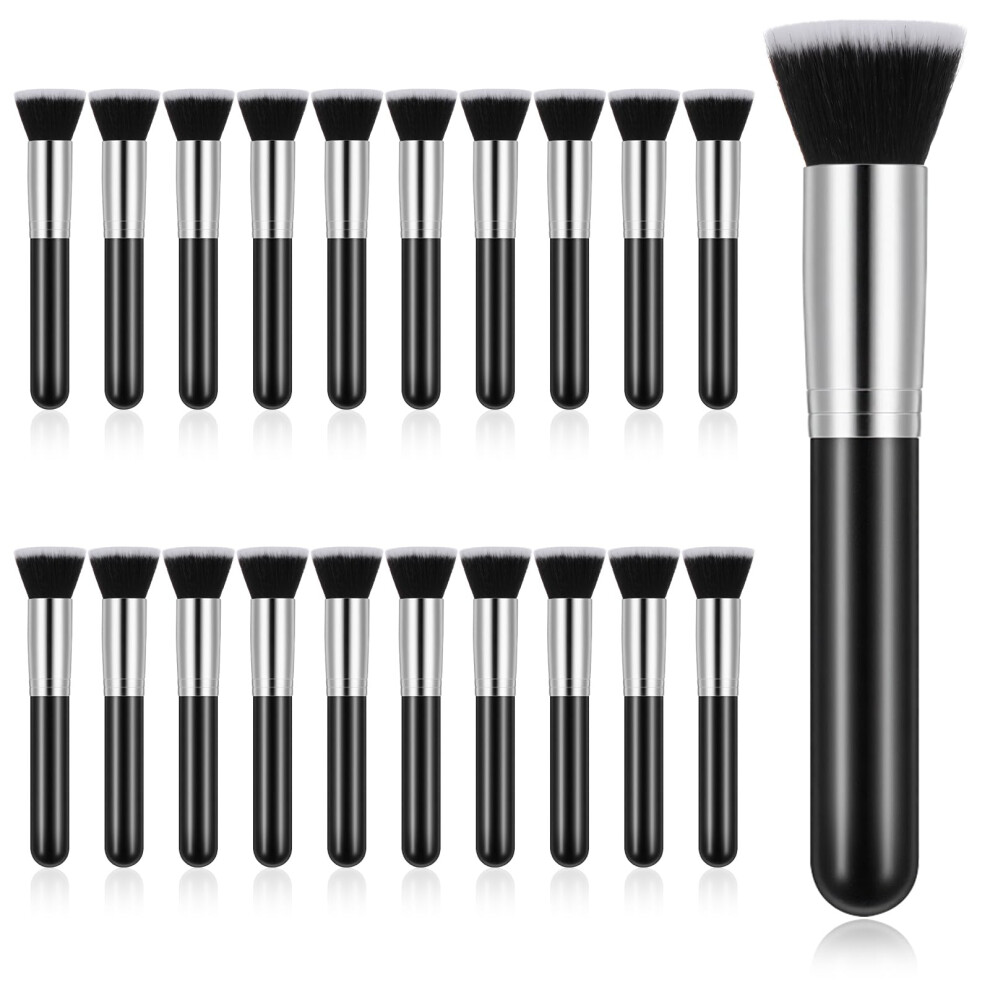 Cream 20 Pcs Professional Makeup Brushes Set With Kabuki Foundation Brush For Liquid Powder