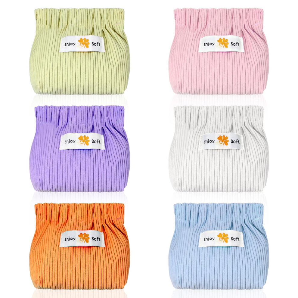 6Pcs Corduroy Makeup Bag Set, Multicolor Travel Cosmetic Organizer for Women, Compact Storage