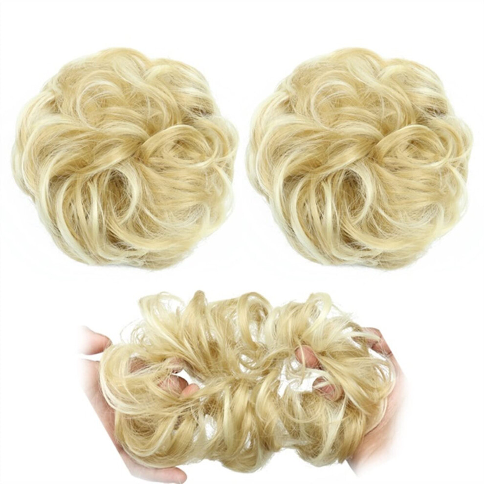 Unisex Hair Chignon For Women Synthetic Bun Messy Bun Donut Bun Curly Bun With Elastic Band Ponytail Extensions Color 22H613