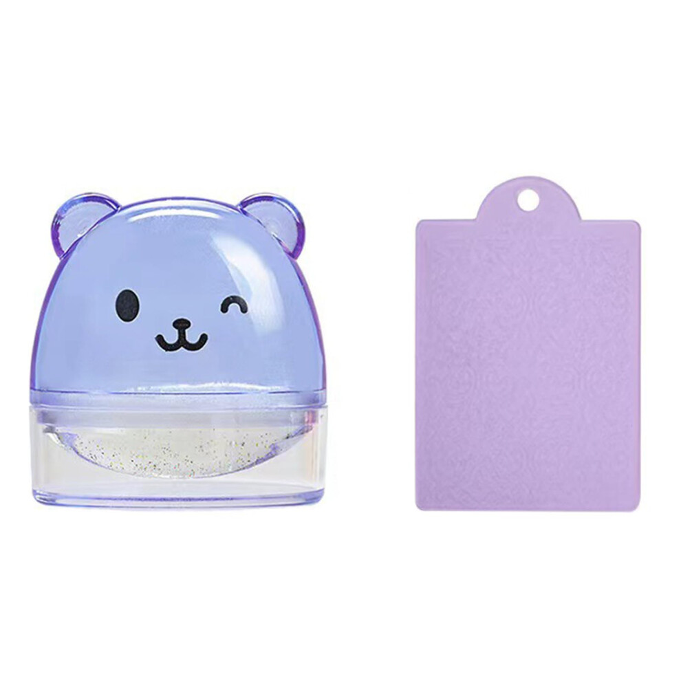 Nail Stamper Set with Scraper, French Tip Precision Cute Bear Silicone Stamper for Nail Art
