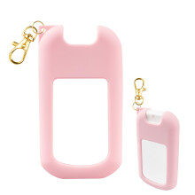 Silicone Protective Case for PooPourri 1oz Spray with 360 Rotating Keychain and ShockAbsorbing Design Pink