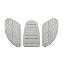 Motorcycle Tank Pad Protector with Anti Slip Knee Grip Vintage Cafe Racer Universal Rubber L Grey
