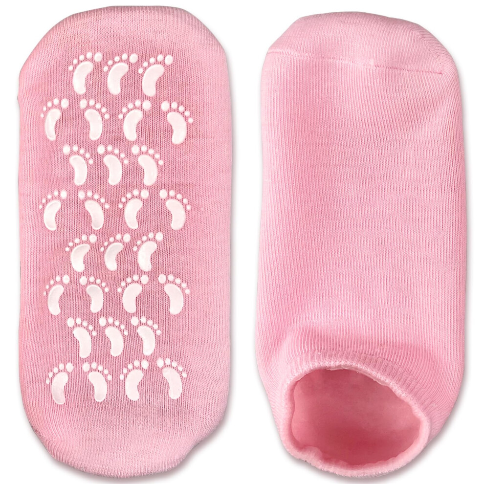 Moisturizing Gel Socks with Vitamin E Lining for Dry Cracked Feet, Spa Socks for Overnight
