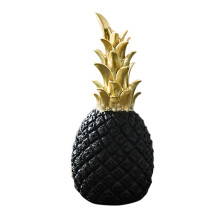 Sculpture d'ananas moderne et épurée, statue d'ananas dorée au design nordique et à la finition brillante, décoration pour salon ou bureau, bleu