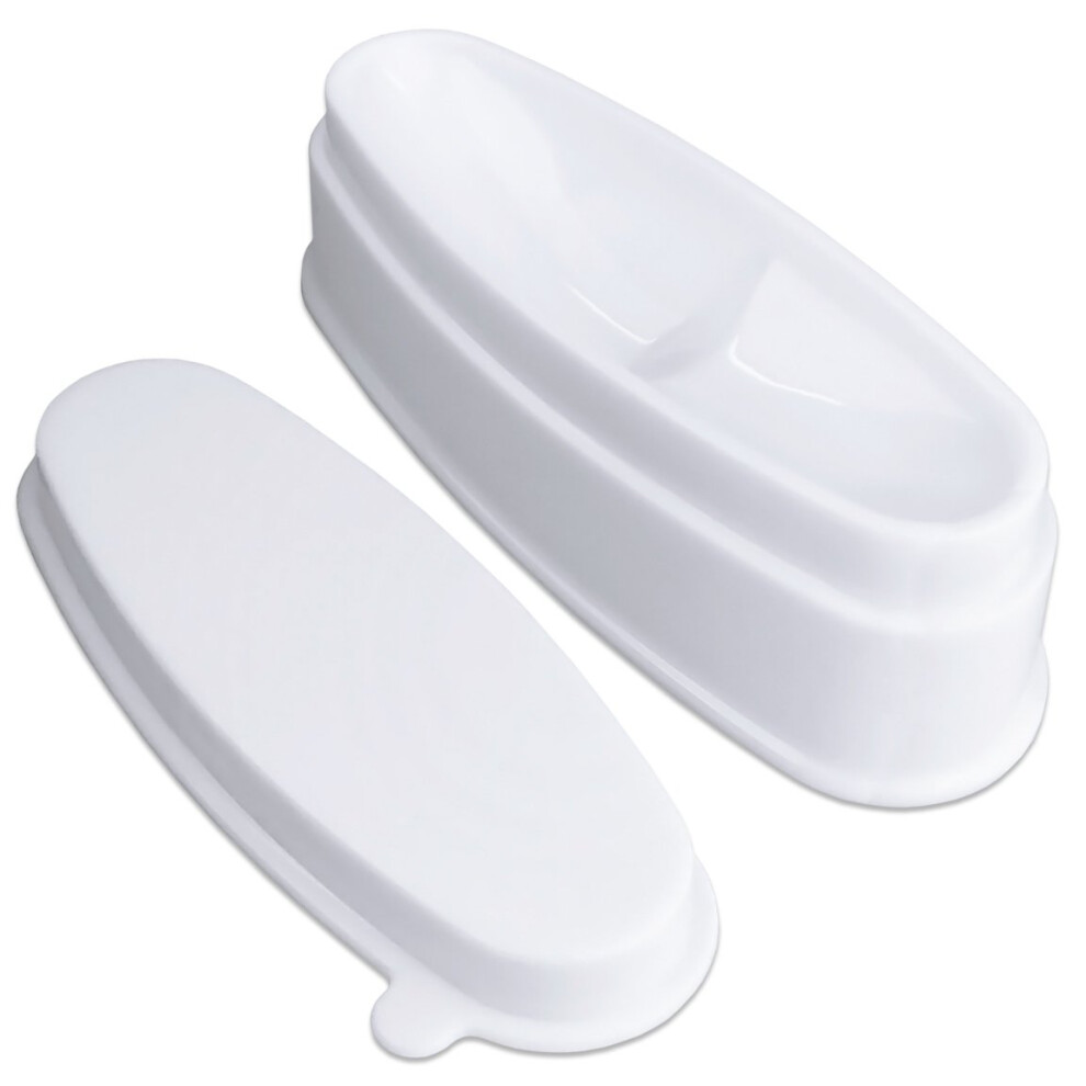 Nail Dip Powder Tray Set with Lid for French Manicure, NonSlip Base and Ergonomic Finger Fit, 3 Pieces