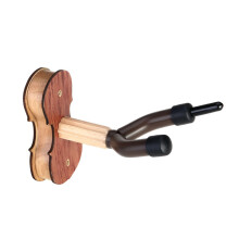 Violin Wall Mount Hanger Red Wood Color Easy Install With Protective Padding Durable Violin Holder For Home Use