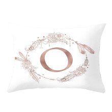 Throw Pillow Covers For Kids White 12 X 20 Inch Polyester Wreath 12 English Letters O 30 X 50CM 1PCS