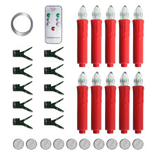 Batteriebetriebene Weihnachtsbaum-Lichterkette, flammenlose LED-Stabkerzen mit Timerfunktion, Dimmer und Fernbedienung, realistisches, warmes Flackern
