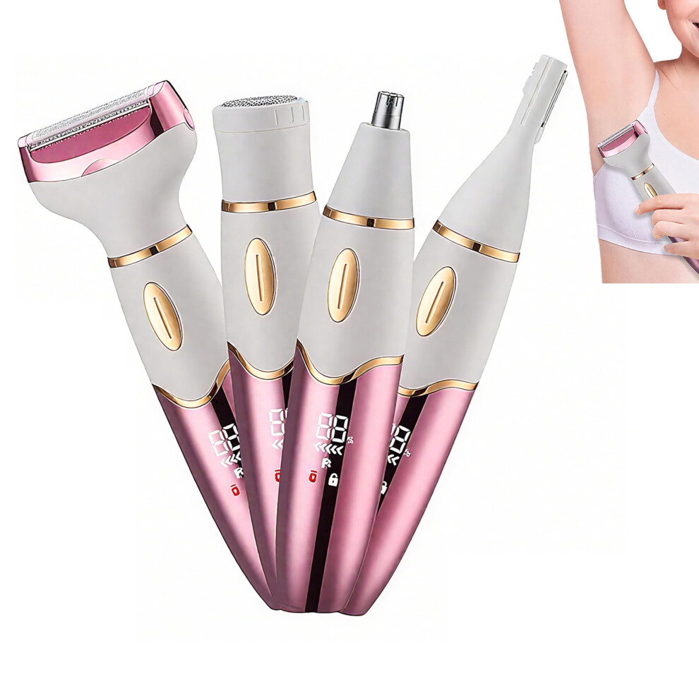Women's Electric Shaver 4in1 Rechargeable Wet and Dry Hair Removal with Bikini Trimmer
