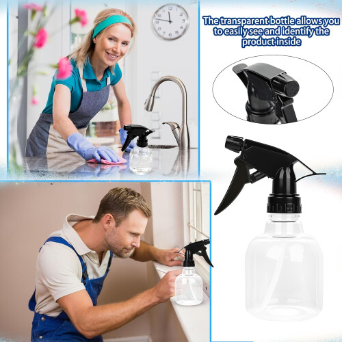 20 Pcs 8oz Empty Plastic Spray Bottles LeakProof Clear Trigger for Cleaning Plants Water Perfume 2