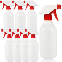 8 Pack 16 oz Plastic Spray Bottles Leak Proof Refillable with Adjustable Nozzle for Cleaning Plants Hair