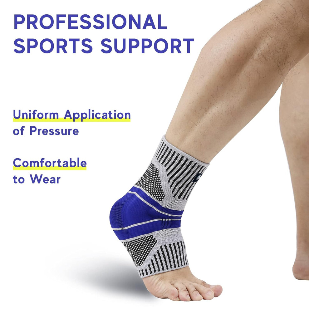 High Performance Ankle Brace, Breathable Fabric Compression Ankle Support for Achilles Tendonitis Support and Foot Pain Relief, Adjustable